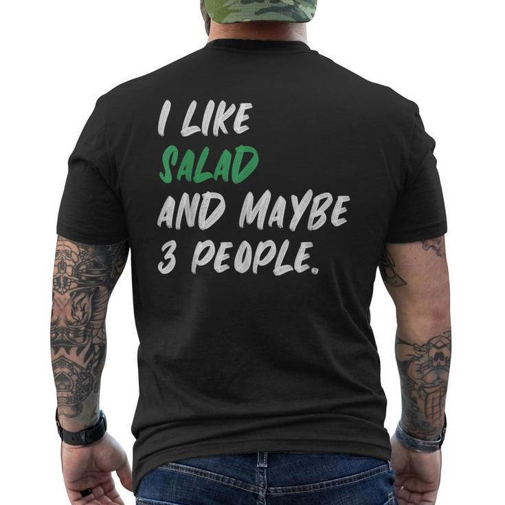 I Like Salad And Maybe 3 People Vegetarian Vegan Men's Back Print T-shirt