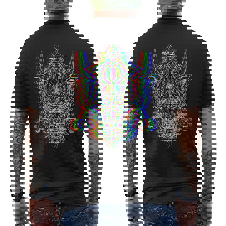 Samurai Oni Demon Mask Bushido Warrior Aesthetic Japanese Men's Back Print T-shirt