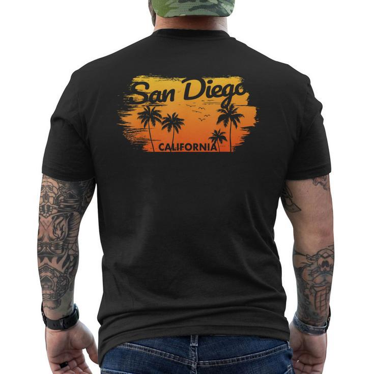 San Diego Sunset - California - Throwback Design - Classic  Mens Back Print T-shirt