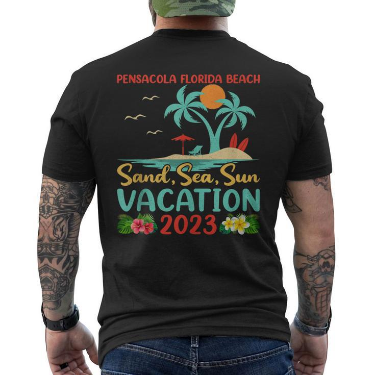 Sand Sea Sun Vacation 2023 Pensacola Florida Beach Men's Back Print T-shirt