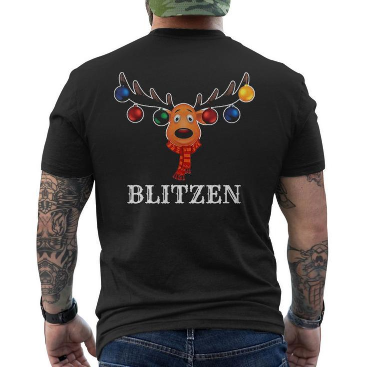 Santa Reindeer Blitzen Xmas Group Costume Men's T-shirt Back Print