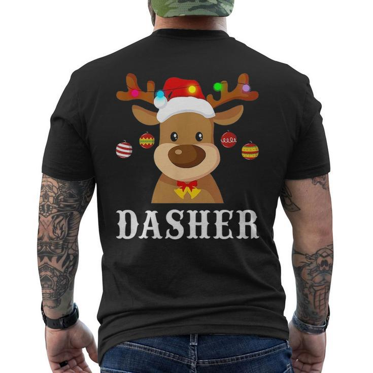 Santa Reindeer Dasher Xmas Group Costume Men's T-shirt Back Print