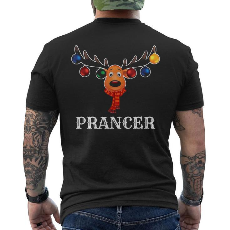 Santa Reindeer Prancer Xmas Group Costume Men's T-shirt Back Print
