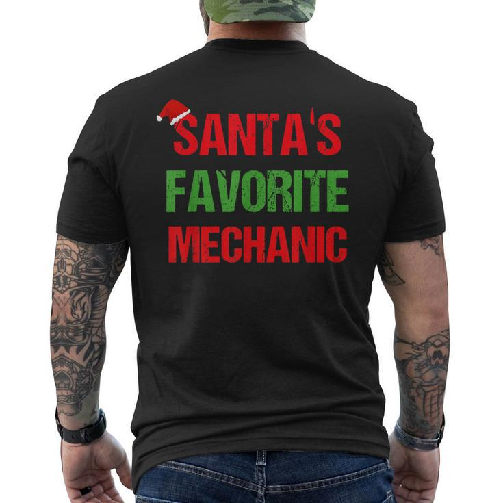 Santas Favorite Mechanic Funny Ugly Christmas  Gift Mens Back Print T-shirt