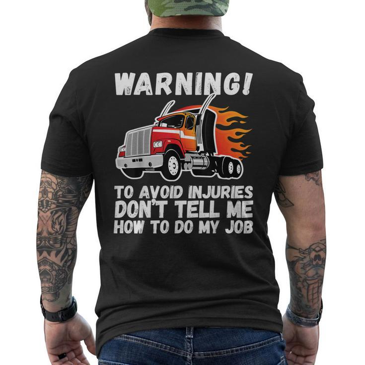 Sarcastic Trucker Tractor Trailer Fathers Day Truck Driver Mens Back Print T-shirt