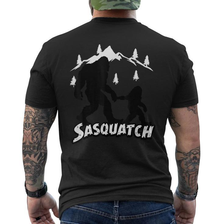 Sasquatch Dad & Daughter Camping Men's T-shirt Back Print