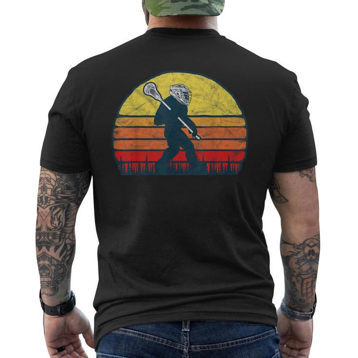 Sasquatch Lax Bigfoot Lacrosse Vintage 80S Sunset Men's T-shirt Back Print