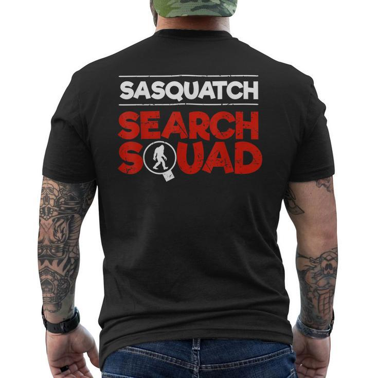 Sasquatch Search Squad Bigfoot Hunter Men's Back Print T-shirt