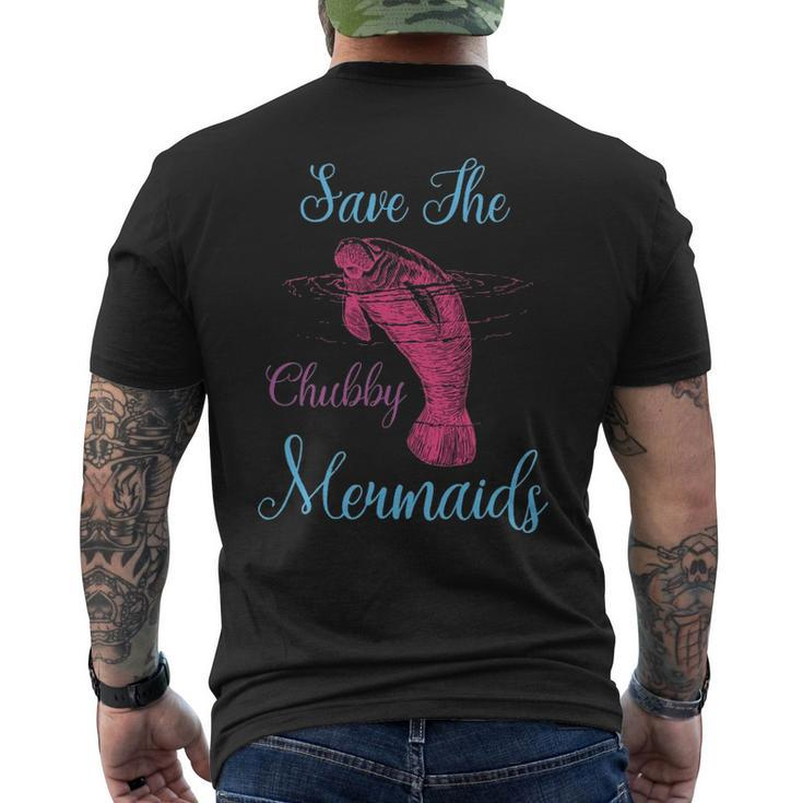 Save The Chubby Mermaids Love Manatee Men's T-shirt Back Print