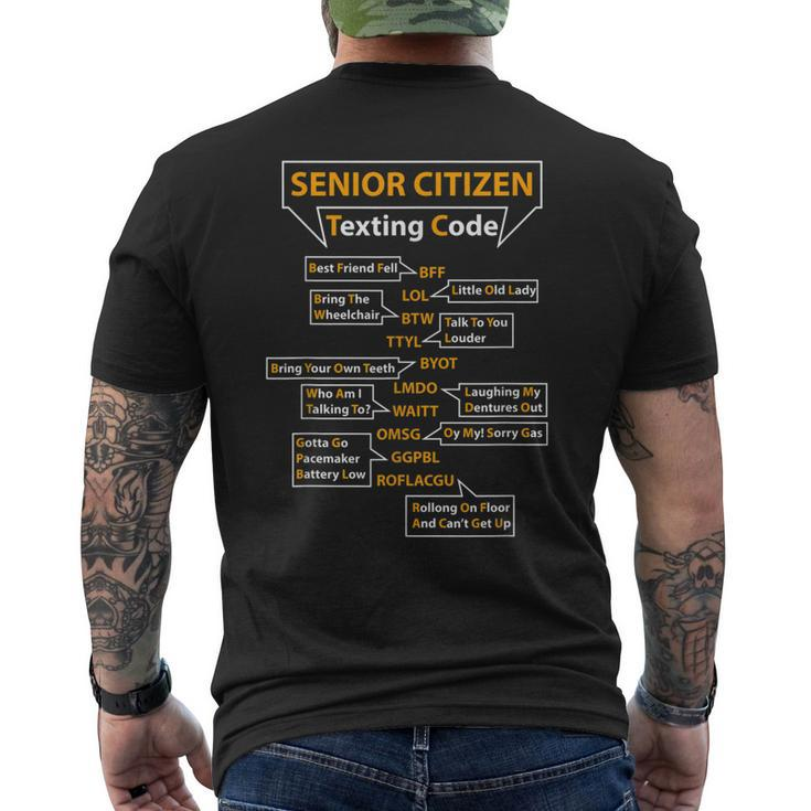 Senior Citizens Texting Code For Grandpa Men's Back Print T-shirt