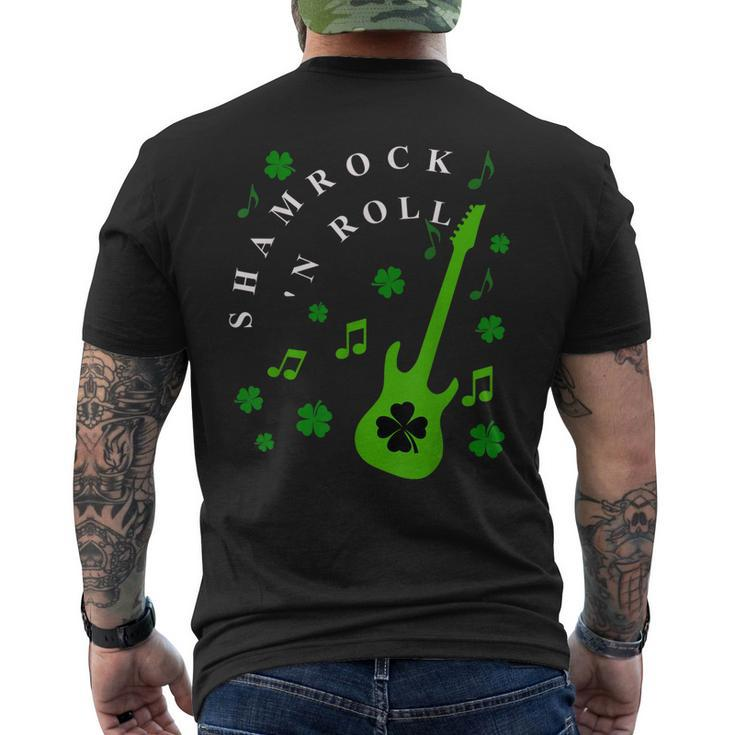 Shamrock N Roll St Patricks Day Irish Music Men's T-shirt Back Print - Thegiftio