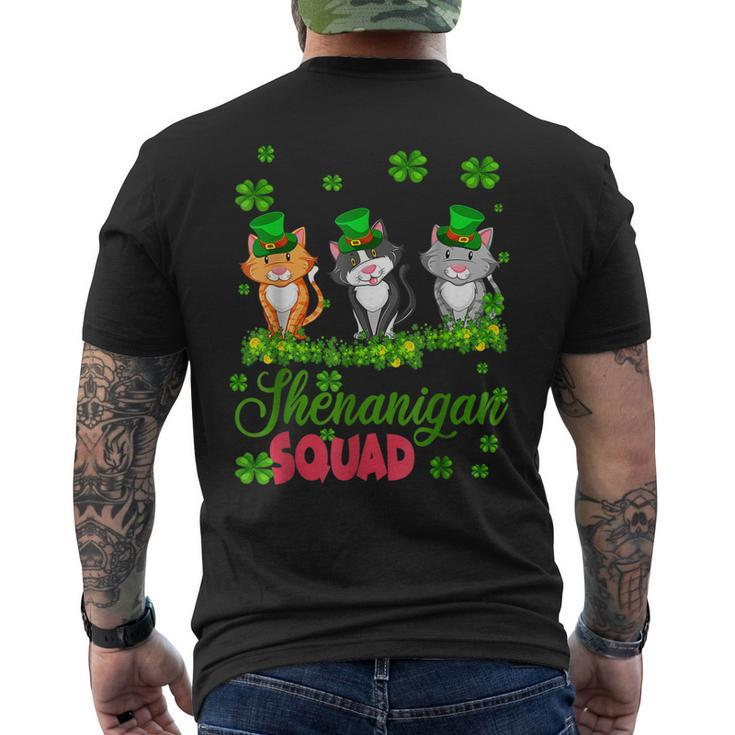 Shenanigan Squad St Patricks Day Leprechaun Cat Lover Men's T-shirt Back Print