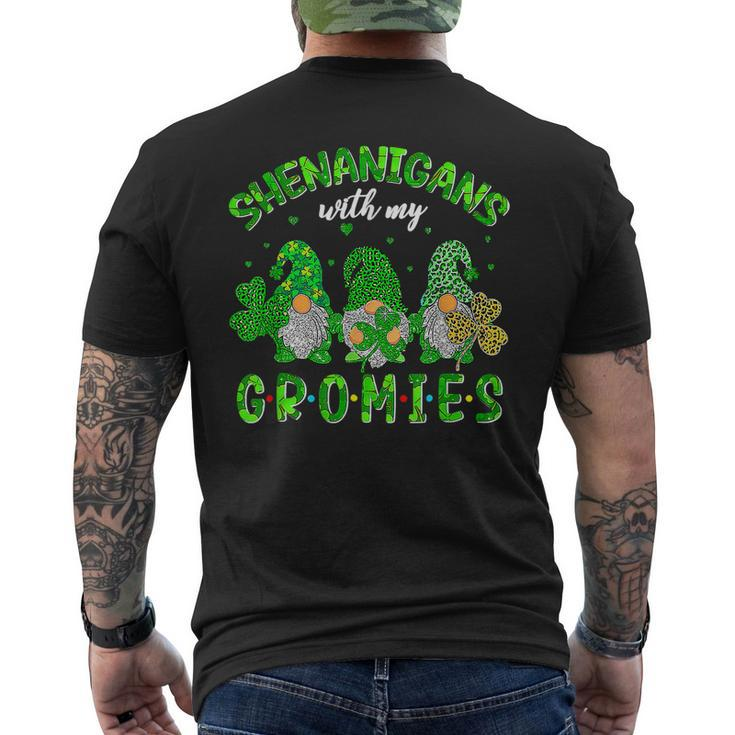 Shenanigans With My Gnomies Shamrock Leopard St Patricks Day Men's T-shirt Back Print