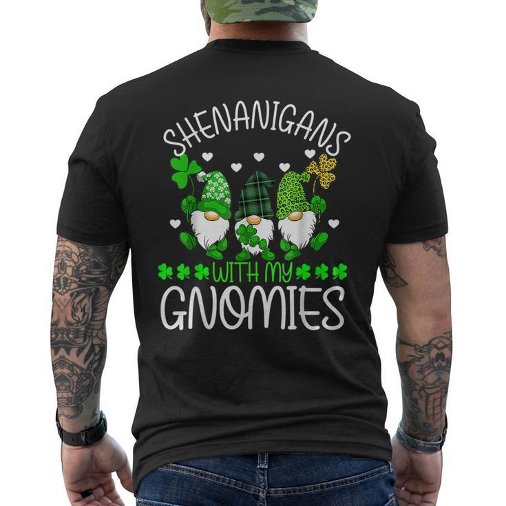 Shenanigans With My Gnomies St Patricks Day Gnome Shamrock Men's T-shirt Back Print