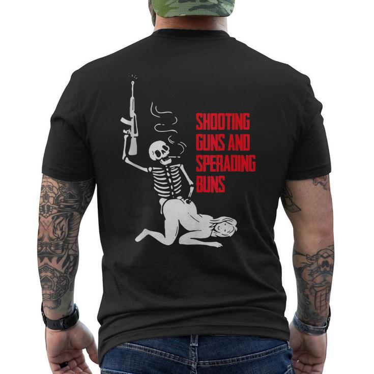 Shooting Guns And Spreading Buns Men's Back Print T-shirt