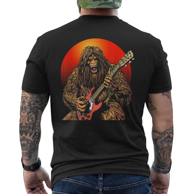 Shredsquatch Bigfoot Heavy Metal Electric Guitar Rock & Roll Men's Back Print T-shirt