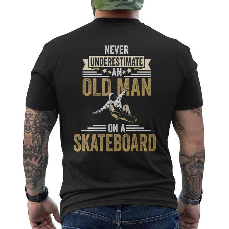 Skateboard Grandpa Fathers Day Gift Gift For Mens Mens Back Print T-shirt
