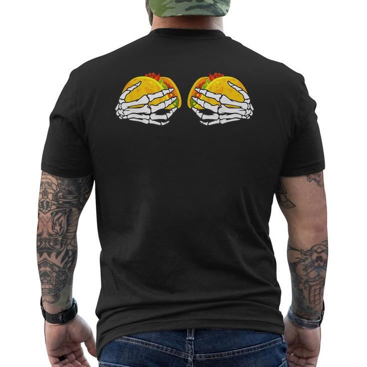Skeleton Hands On Chest Boobs & Tacos Cinco De Mayo Men's Back Print T-shirt