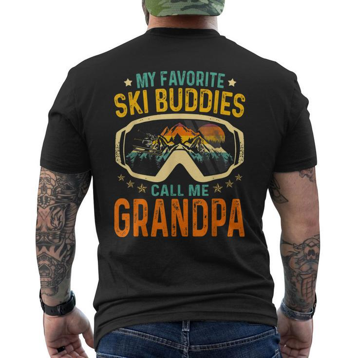 Skiing My Favorite Ski Buddies Call Me Grandpa Gift For Mens Mens Back Print T-shirt
