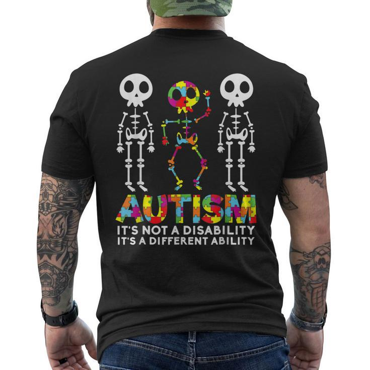 Skull Dance Autism Awareness  Mom Dad Kids Autism Mens Back Print T-shirt