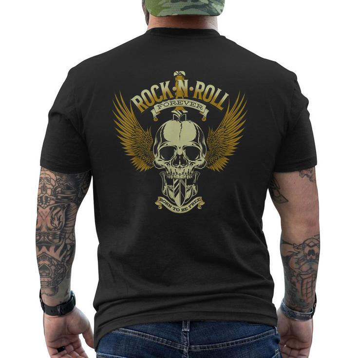 Skull Music Rock Heavy Metal Wings Men's Back Print T-shirt