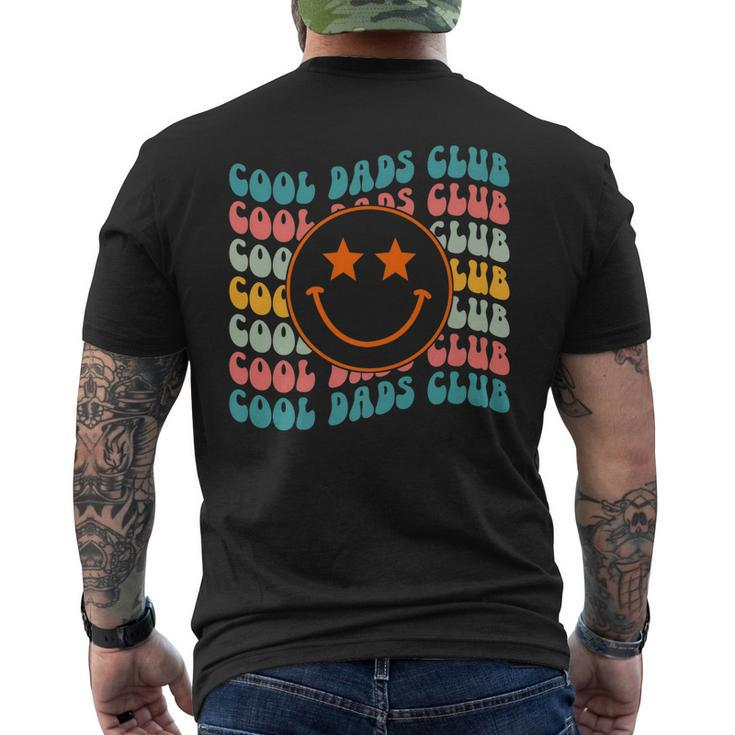 Smile Face Cool Dads Club Retro Groovy Fathers Day Hippie Men's T-shirt Back Print