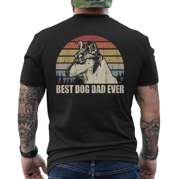 Smooth Collie Dad Best Dog Dad Ever Funny Vintage Retro Gift For Mens Mens Back Print T-shirt