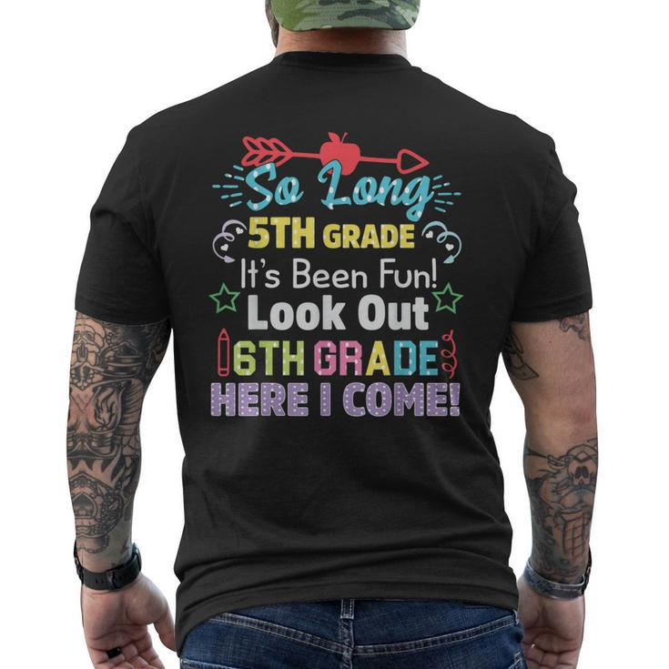 So Long 5Th Grade Look Out Grad Hello 6Th Grade Men's Back Print T-shirt