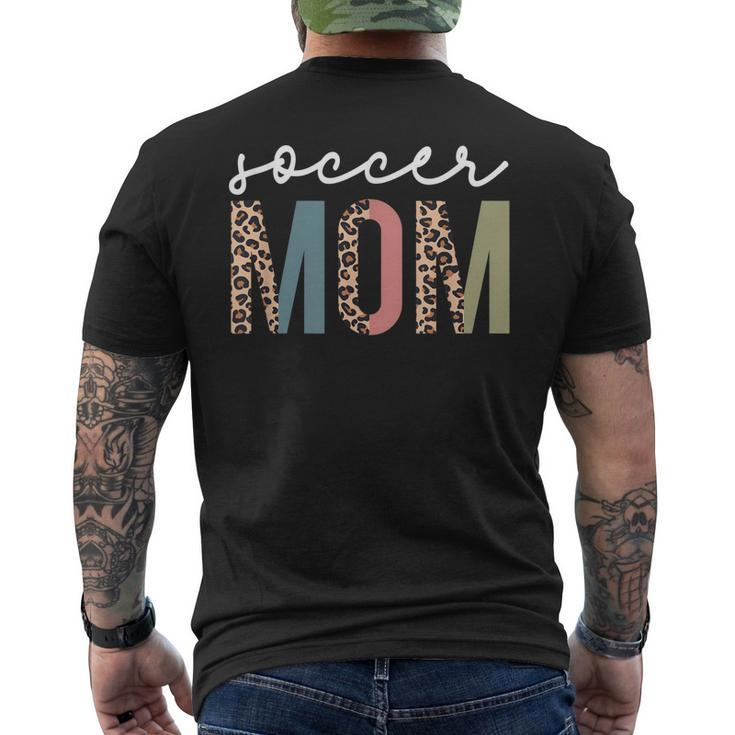 Soccer Mom Cute Mom Life Soccer Game Day Cheer Mom Leopard Men's Back Print T-shirt