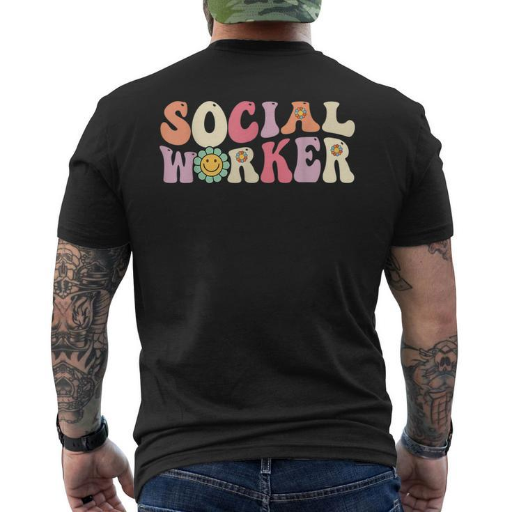 Social Worker Groovy Retro Vintage 60S 70S Men's T-shirt Back Print