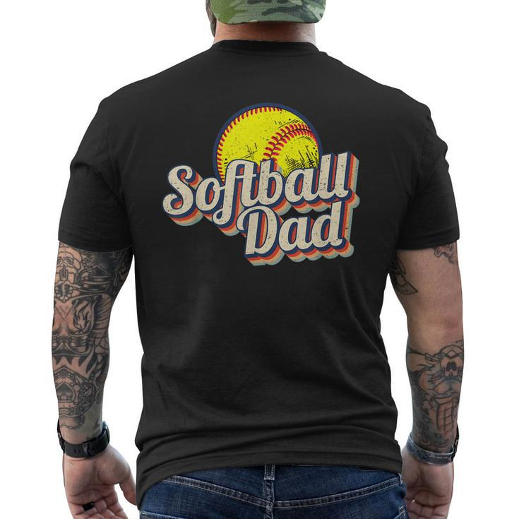 Softball Dad Retro Vintage Softball Dad Men's T-shirt Back Print