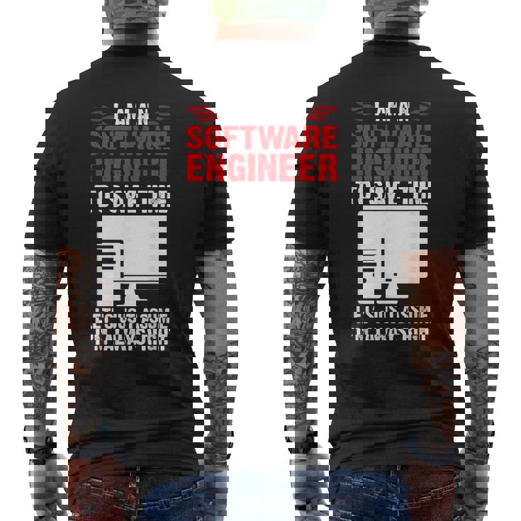 Software Engineer Definition For Engineer Men's Back Print T-shirt