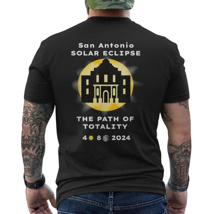 Solar Eclipse San Antonio 2024 The Path To Totality Alamo Men's Back Print T-shirt