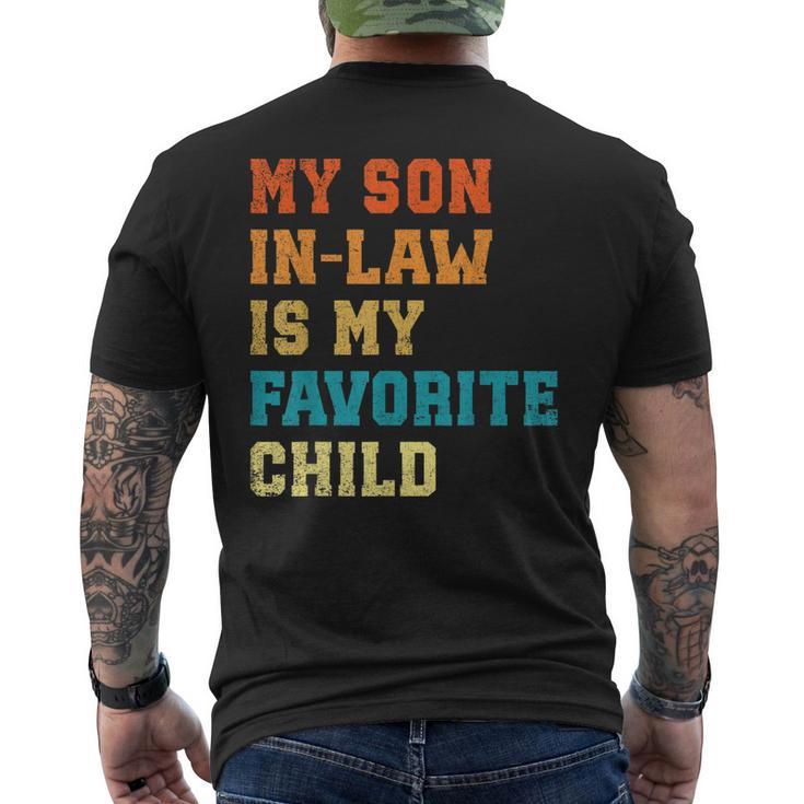 My Son-In-Law Is My Favorite Child Humor Wedding Retro Men's Back Print T-shirt