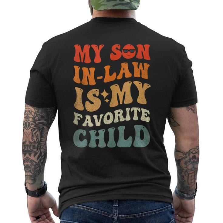 Son In Law Funny Groovy My Son In Law Is My Favorite Child  Mens Back Print T-shirt