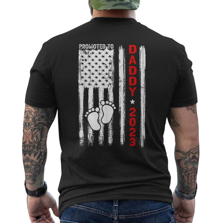 Soon To Be Dad First Time Daddy Promoted To Daddy 2023 Flag Men's T-shirt Back Print