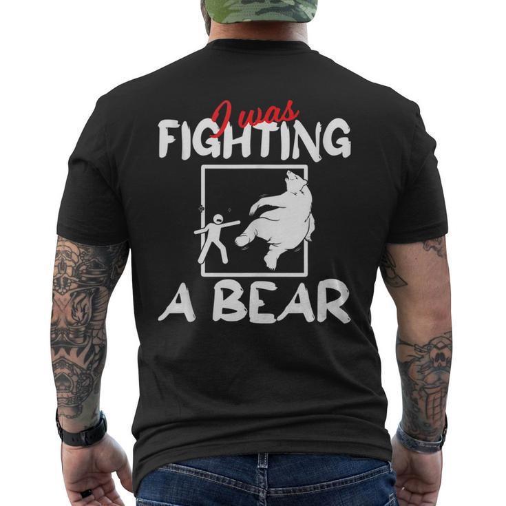 Get Well Soon I Was Fighting A Bear Injury Broken Bone Men's Back Print T-shirt