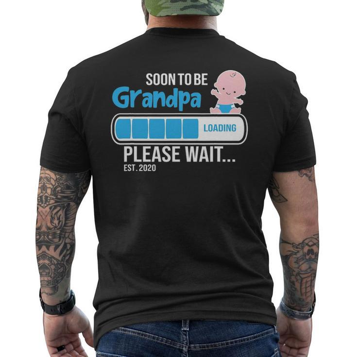 Soon To Be Grandpa Loading Please Wait Est 2020 Grandfather Men's T-shirt Back Print