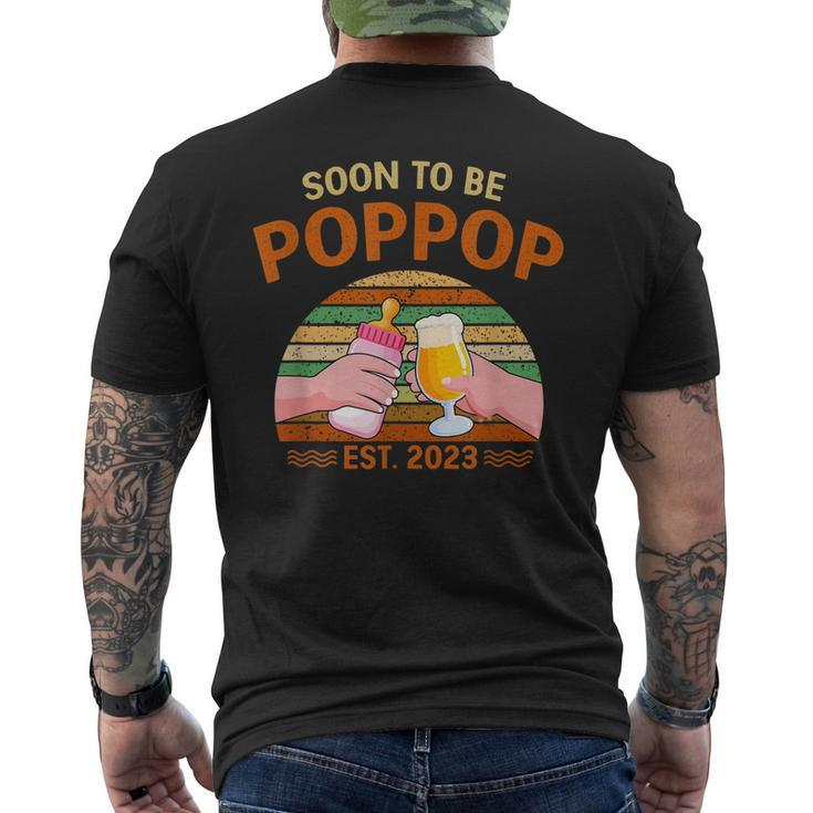 Soon To Be Poppop Est 2023 Fathers Day New Dad Vintage Men's T-shirt Back Print