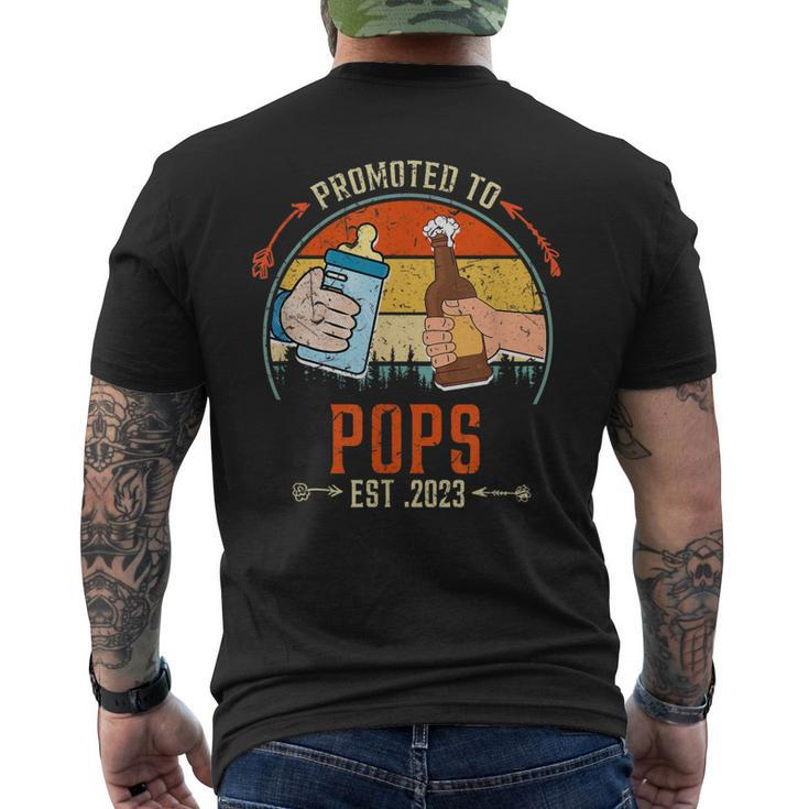 Soon To Be Pops Est 2023 Fathers Day New Dad Vintage Men's T-shirt Back Print