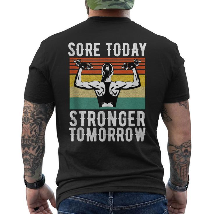Sore Today Stronger Tomorrow Gym Fitness Men's T-shirt Back Print
