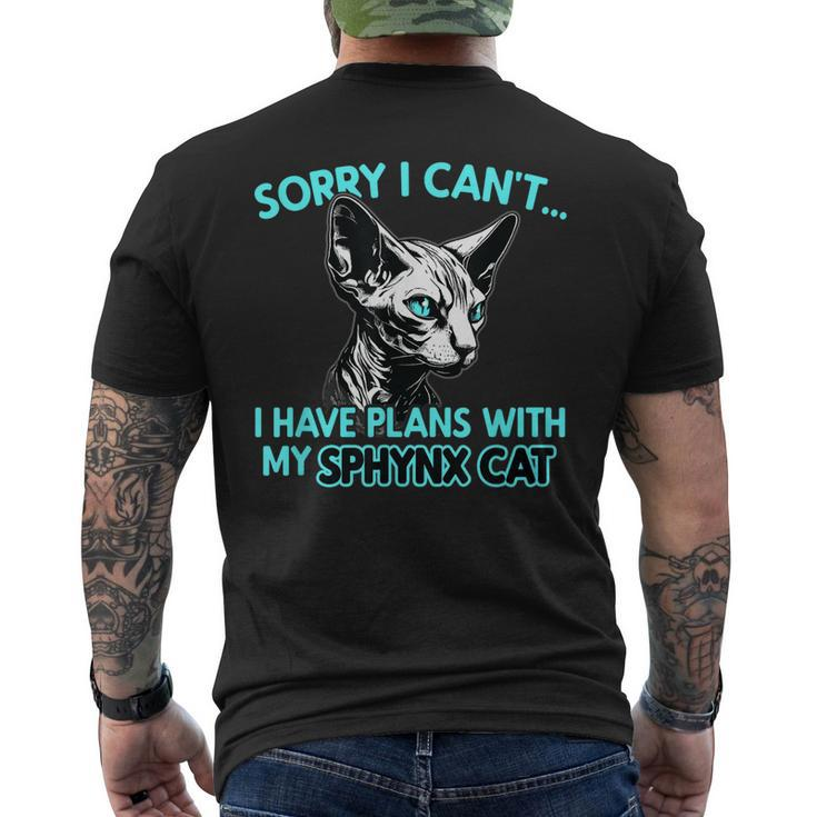 Sorry I Cant I Have Plans With My Sphynx Cat Men's Back Print T-shirt