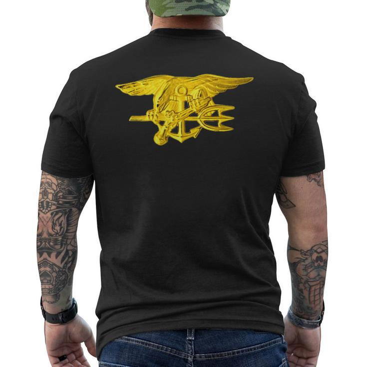 Special Warfare Insignia Navy Seal Trident Military Mens Back Print T-shirt