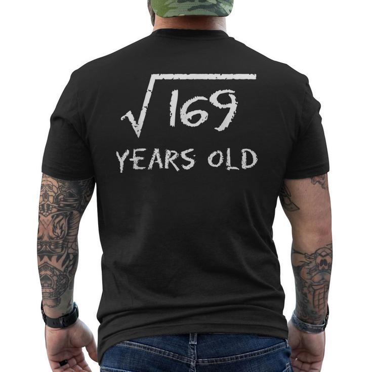 Square Root Of 169 13Th Birthday 13 Years Old V2 Men's Back Print T ...