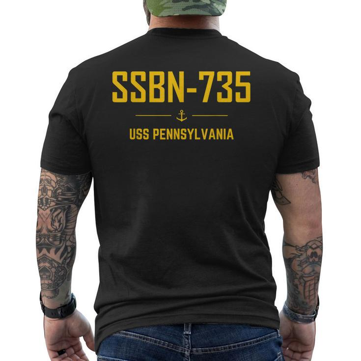 Ssbn-735 Uss Pennsylvania Men's T-shirt Back Print