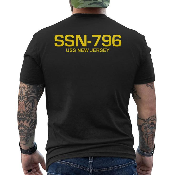 Ssn-796 Uss New Jersey Men's T-shirt Back Print