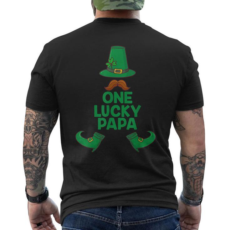 St Paddys Day One Lucky Papa Fathers Day Saint Patricks Men's T-shirt Back Print