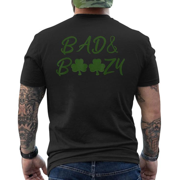 St Patrick Day Drinking Tee Bad And Boozy Men's Back Print T-shirt