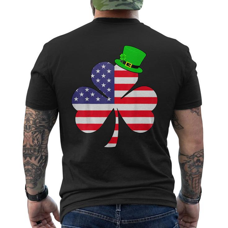 St Patricks Day Irish American Flag Shamrock V3 Men's T-shirt Back Print