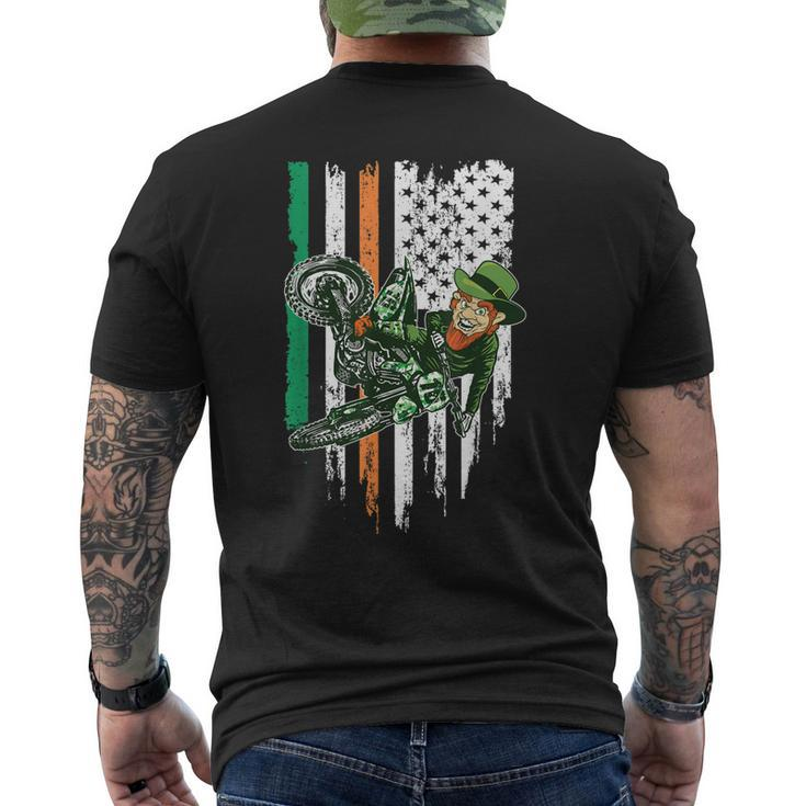 St Patricks Day Motocross Mx - Irish Leprechaun Dirt Bike Men's T-shirt Back Print
